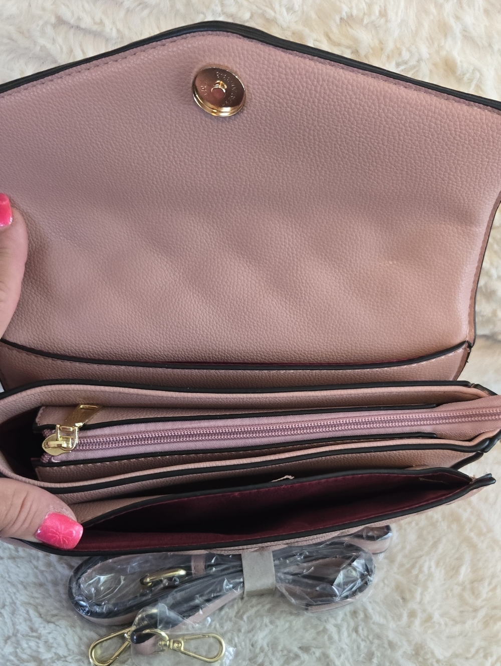 Quilted Chain Shoulder Bag - Pink NWT - Picture 2 of 5